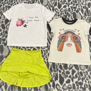 Girls 6 7 8 t-shirts skort